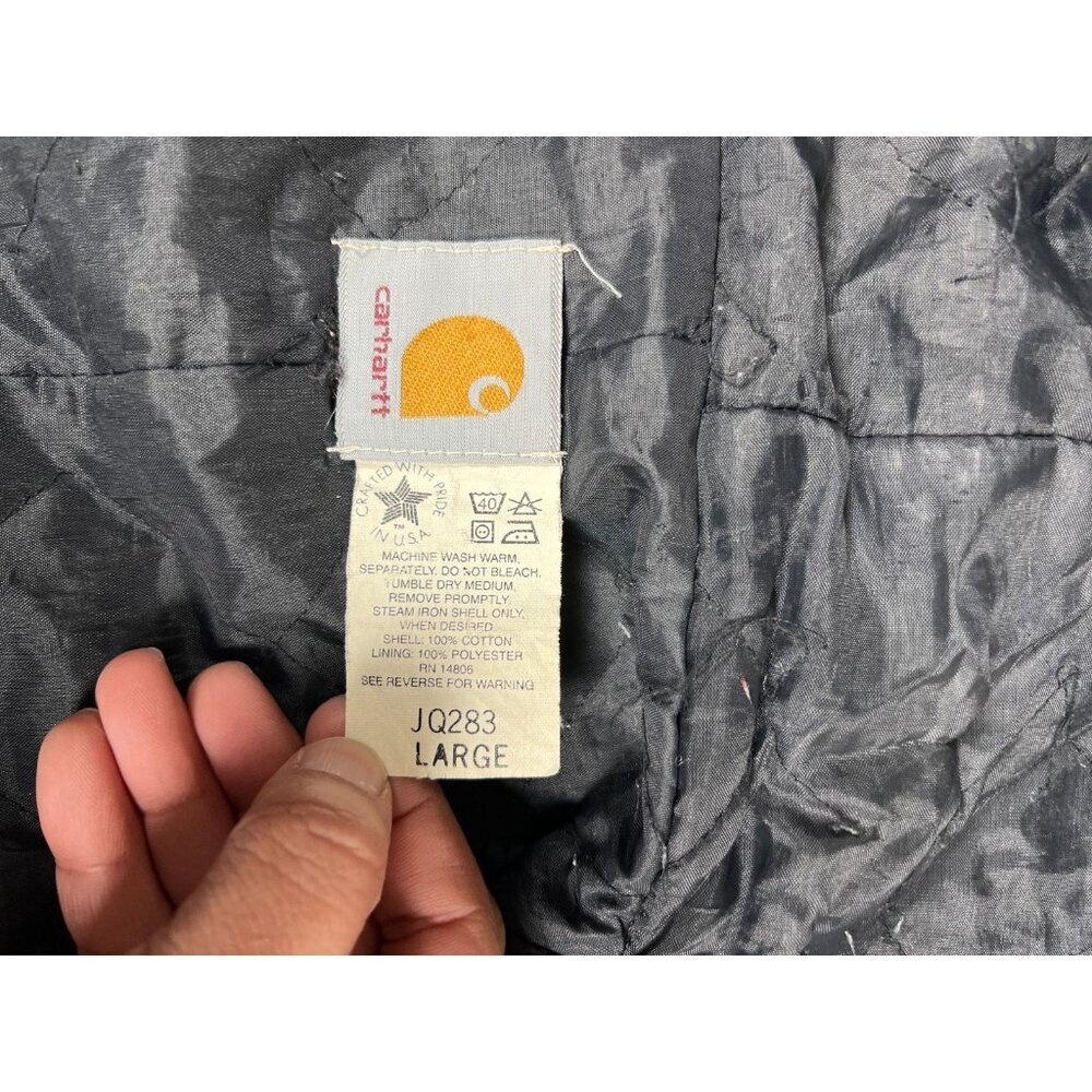 VTG Carhartt Men's Large JQ283 Navy Blue Quilted Lined Active Jacket Made in USA - Picture 3 of 12